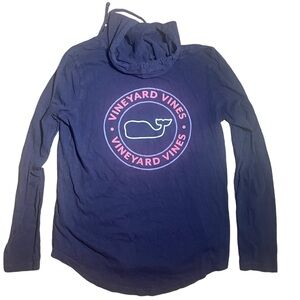 Vineyard Vines Womens S Hoodie Navy Blue Whale Cotton Long Sleeve Preppy Shirt